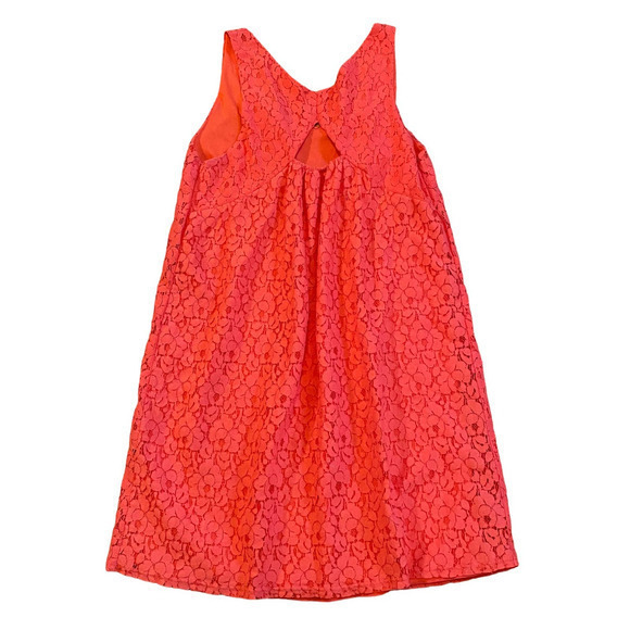 Anthropologie Dress‎ Francesca's Bird Cage Casual Coral Lace Eyelet Sundress - Picture 2 of 8